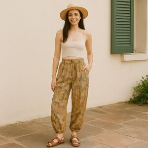 Rachel Zoe Bohemian Print Harem Pants - L - NWT